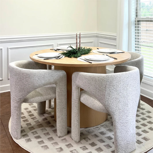 Musk & Khloe 41.5" Round Dining Table Set for 4 (5-Piece)