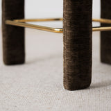 Khloe 24.5" Modern Gold Chenille Counter Stool with Arms (Set of 4)