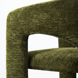 Khloe 24.5" Modern Gold Chenille Counter Stool with Arms (Set of 2)
