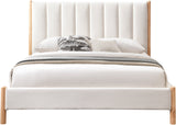 Kona Bed - Elegant Mid-Century Modern Upholstered Design with Tufted Headboard and Natural Legs