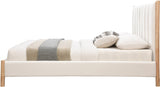 Kona Bed - Elegant Mid-Century Modern Upholstered Design with Tufted Headboard and Natural Legs