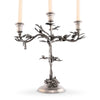 Three Taper Pewter Oak Leaf Candelabrum
