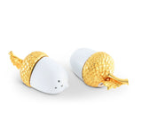 Porcelain Salt and Pepper - Acorn Gold Leaf