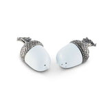 Porcelain Acorn Salt and Pepper with Pewter Leaf