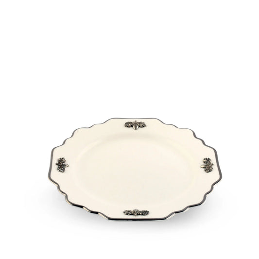 Acorn Oak Leaf Bone China Salad / Dessert Plate Platinum Rim