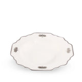 Acorn Oak Leaf Bone China Soup Plate Platinum Rim