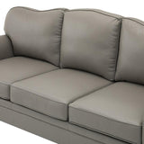 Flavio 81″ Genuine Leather Sofa – Vintage Glam Mid-Century Design