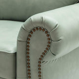 Flavio 81″ Genuine Leather Sofa – Vintage Glam Mid-Century Design