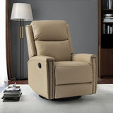 Aniceta 30.31" Wide Genuine Leather Swivel Rocker Glider Recliner