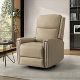 Aniceta 30.31" Wide Genuine Leather Swivel Rocker Glider Recliner