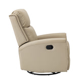 Aniceta 30.31" Wide Genuine Leather Swivel Rocker Glider Recliner