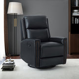 Aniceta 30.31" Wide Genuine Leather Swivel Rocker Glider Recliner