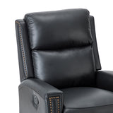 Aniceta 30.31" Wide Genuine Leather Swivel Rocker Glider Recliner