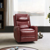 Aniceta 30.31" Wide Genuine Leather Swivel Rocker Glider Recliner