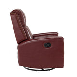 Aniceta 30.31" Wide Genuine Leather Swivel Rocker Glider Recliner