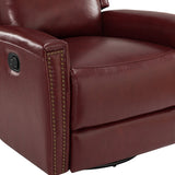Aniceta 30.31" Wide Genuine Leather Swivel Rocker Glider Recliner