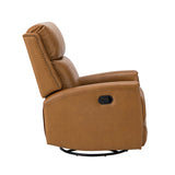 Aniceta 30.31" Wide Genuine Leather Swivel Rocker Glider Recliner