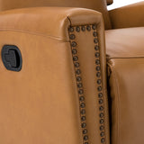 Aniceta 30.31" Wide Genuine Leather Swivel Rocker Glider Recliner