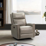 Aniceta 30.31" Wide Genuine Leather Swivel Rocker Glider Recliner