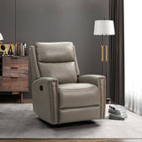 Aniceta 30.31" Wide Genuine Leather Swivel Rocker Glider Recliner