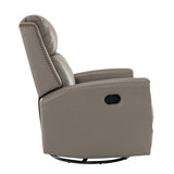 Aniceta 30.31" Wide Genuine Leather Swivel Rocker Glider Recliner