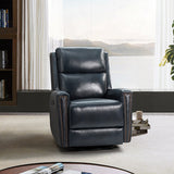 Aniceta 30.31" Wide Genuine Leather Swivel Rocker Glider Recliner