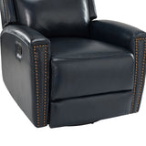 Aniceta 30.31" Wide Genuine Leather Swivel Rocker Glider Recliner
