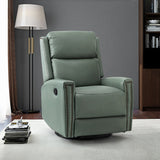 Aniceta 30.31" Wide Genuine Leather Swivel Rocker Glider Recliner