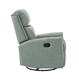 Aniceta 30.31" Wide Genuine Leather Swivel Rocker Glider Recliner