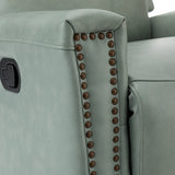 Aniceta 30.31" Wide Genuine Leather Swivel Rocker Glider Recliner