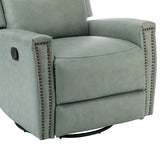 Aniceta 30.31" Wide Genuine Leather Swivel Rocker Glider Recliner
