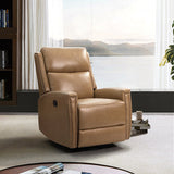 Aniceta 30.31" Wide Genuine Leather Swivel Rocker Glider Recliner
