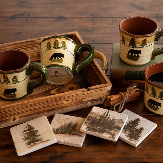 Rustic Bear Mug, Set of 4, 2 MOQ