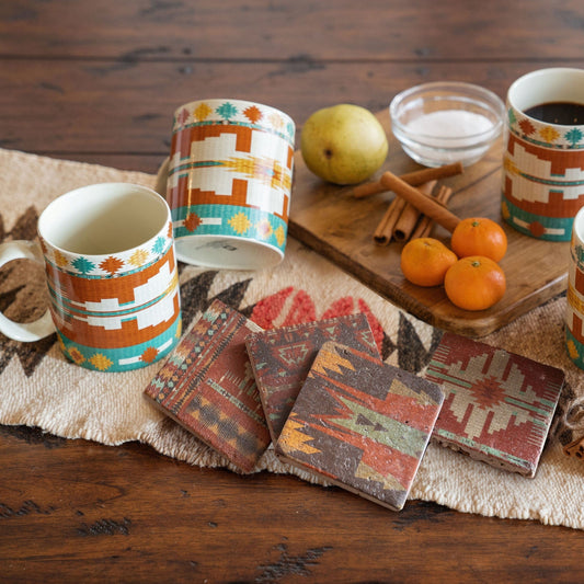 Pueblo Aztec Mug, Set of 4, 2 MOQ