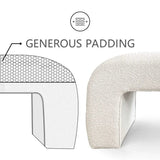 Lily 60" Modern Beige Boucle Waterfall Bench