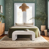 Lily 47" Modern Beige Boucle Waterfall Bench