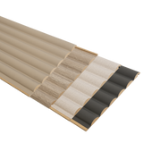 Flexible MDF Wall Panel - Textured Surface for Noise Reduction, Premium Finish, Honey Oak Color, 0.35" Depth, 8.09" Width, 108.27" Height, Easy Installation