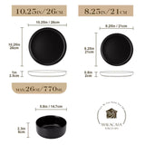 Luna Matte Black 12 Piece Dinnerware Set