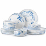 Luna Marble Blue 12 Piece Dinnerware Set