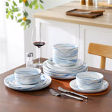 Luna Marble Blue 24 Piece Dinnerware Set for 8