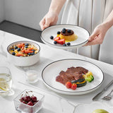 Luna Marble Blue 12 Piece Dinnerware Set