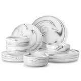 Luna Marble Pink 12 Piece Dinnerware Set