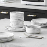 Luna Marble Blue 12 Piece Dinnerware Set