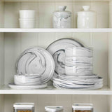 Luna Marble Pink 12 Piece Dinnerware Set