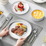 Luna Marble Pink 12 Piece Dinnerware Set