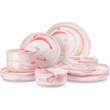 Luna Marble Blue 12 Piece Dinnerware Set