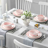 Luna Marble Pink 12 Piece Dinnerware Set