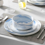 Luna Marble Blue 18 Piece Dinnerware Set