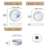 Luna Marble Pink 12 Piece Dinnerware Set