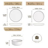 Luna Marble Grey 18 Piece Dinnerware Set